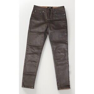 Lauren Ralph Lauren Brown Coated Skinny Jeans Faux Leather Size 6